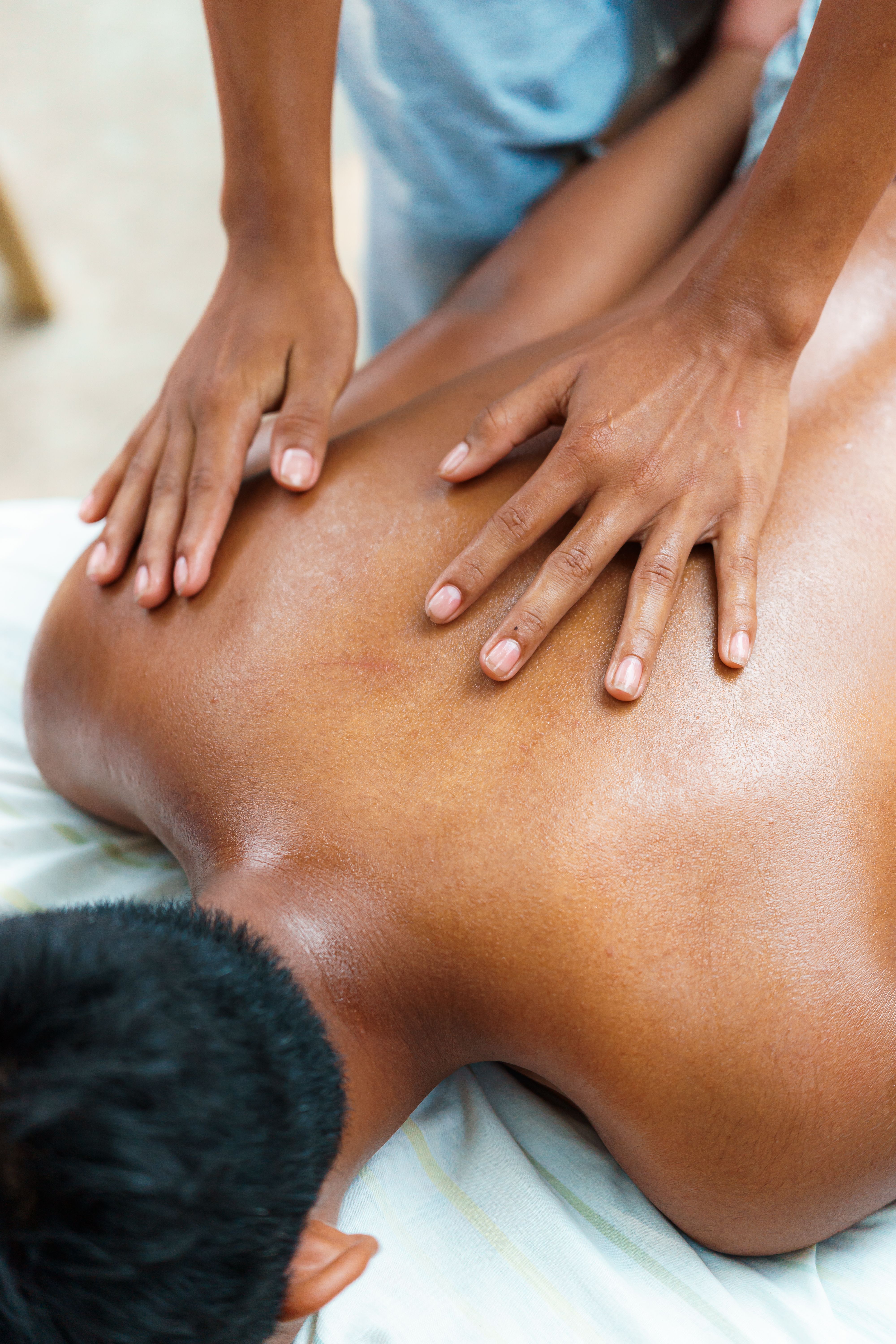 Relaxing lymphatic massage therapy session